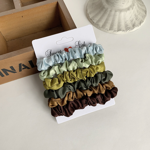 Satin 6 Set Hair Scrunchie