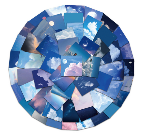 Blue Cloud Sky Stickers 56pc