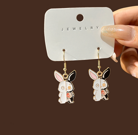 Skeleton Bunny Dangle Earring