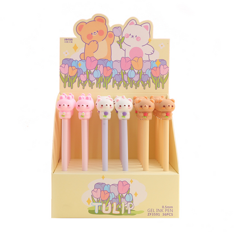 Tulip Bear Gel Ink Pen Black 0.5mm