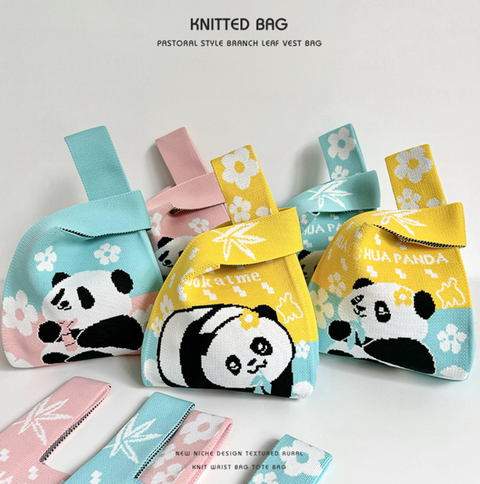 Panda Knit Bags