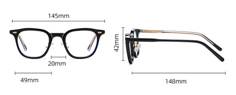 Square Frame Temple Anti Blue Glasses