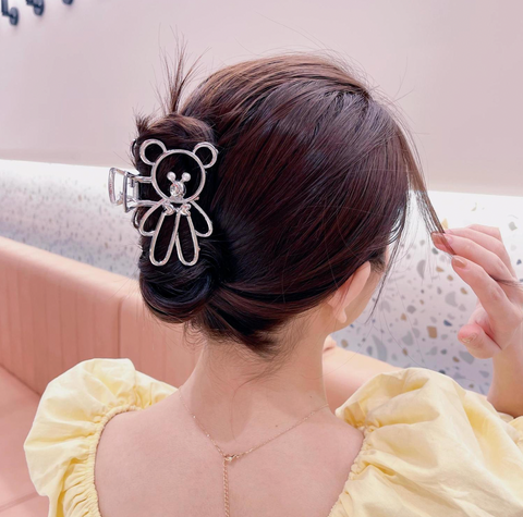Teddy Bear Wire Hair Claw Clip