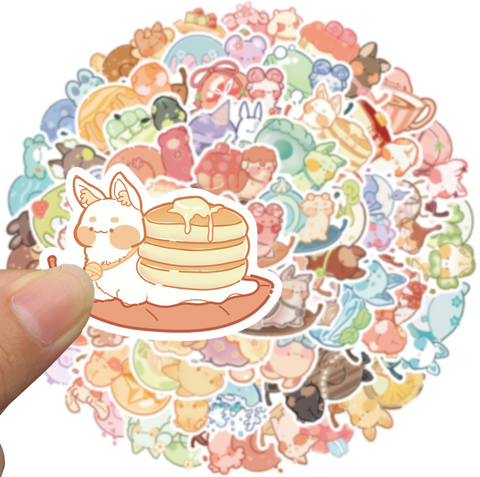 Dessert Snail Vinyl Sticker 50pc