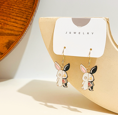 Skeleton Bunny Dangle Earring