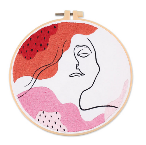 Abstract Woman Art Embroidery DIY 20cm