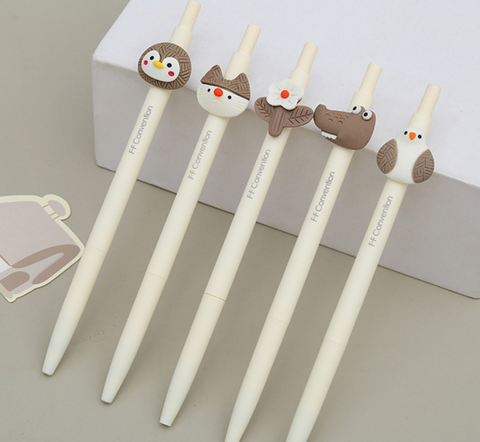 Brown Forest Friends Gel Ink Pen Black 0.5mm