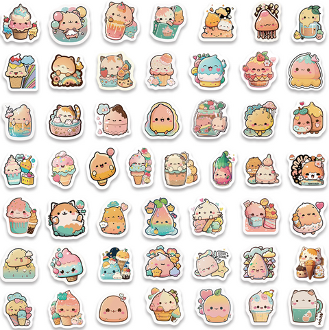 Ice Cream Vinyl Sticker 50pc