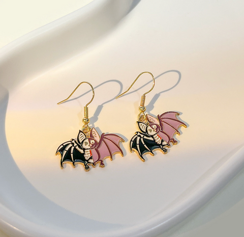 Skeleton Bat Dangle Earring