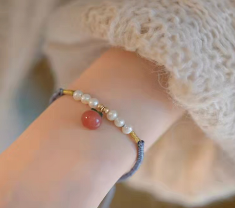 Persimmon Blue Braided Bracelet