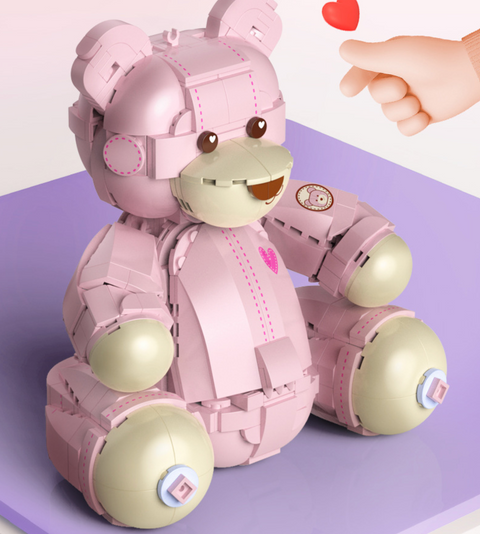 Cute Teddy Pink Bear Building Block