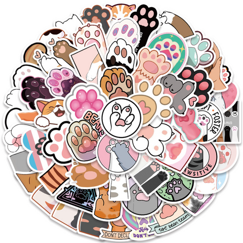 Cat Paws Vinyl Stickers 61pc