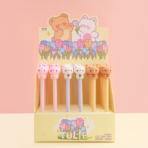 Tulip Bear Gel Ink Pen Black 0.5mm