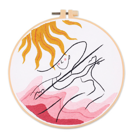 Abstract Woman Art Embroidery DIY 20cm