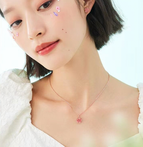 Sakura Blossom Rose Gold Necklace