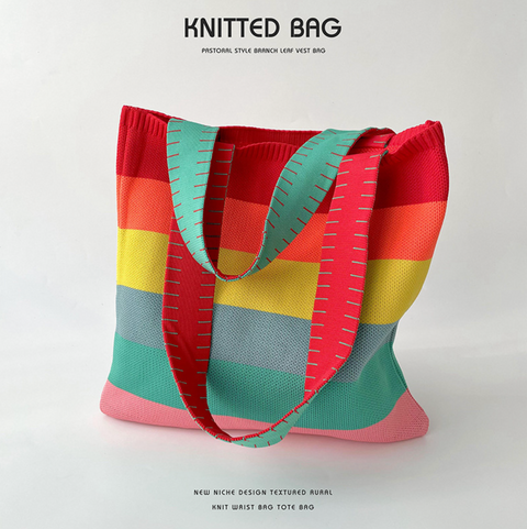 Stripe Knitted Tote