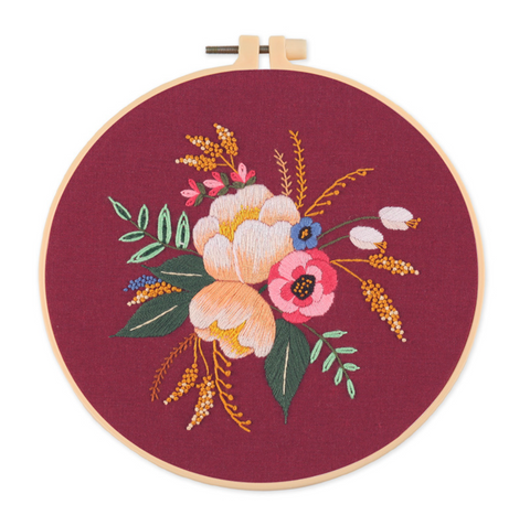 Blooming Flowers Embroidery DIY 20cm