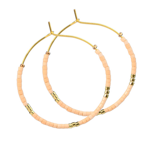 Rice Bead Hoop Earring