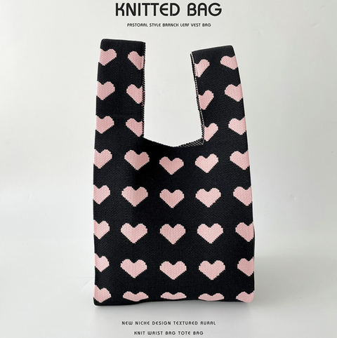 Heart Knit Bag
