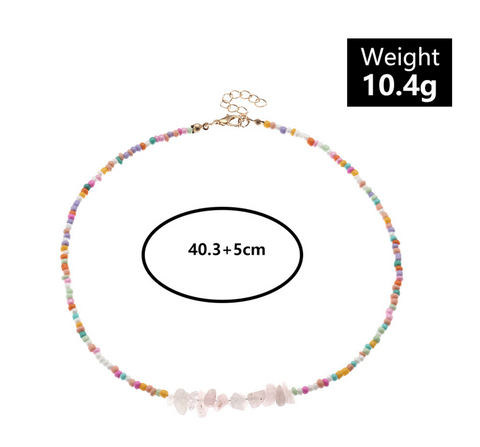 Fairy Crystal Rice Bead Necklace