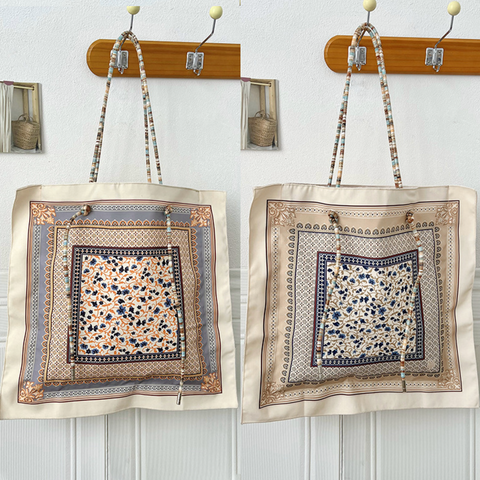 Bohemian Reversible Square Canvas Tote