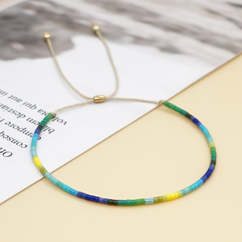 Colorful Rectangle Beads String Bracelet