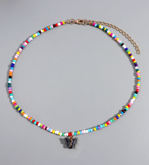 Butterfly Pearl Beaded Necklace