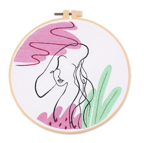 Abstract Woman Art Embroidery DIY 20cm