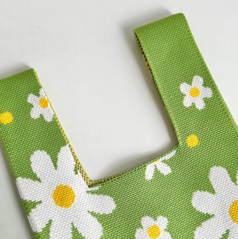 Bright Floral Knit Hand Bag