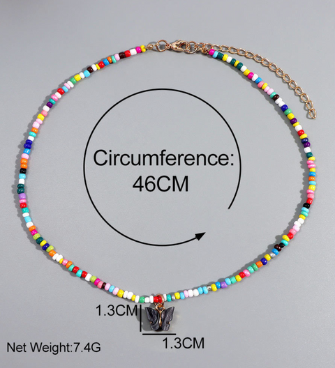 Butterfly Pearl Beaded Necklace