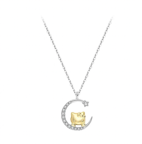 KT Gold Crescent Moon Necklace