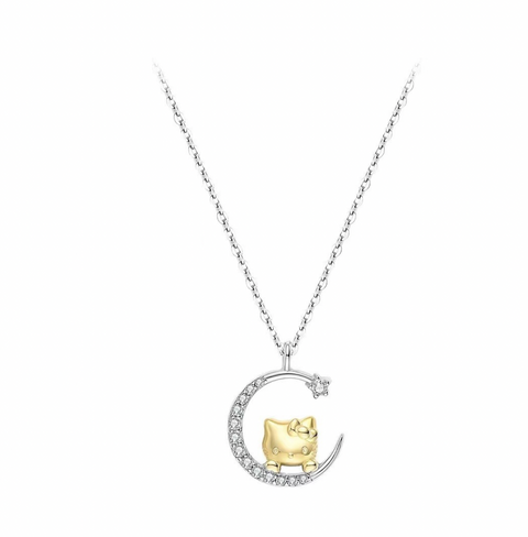 KT Gold Crescent Moon Necklace