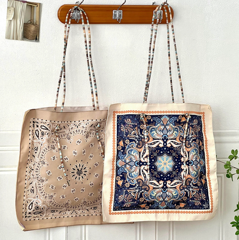 Bohemian Reversible Square Canvas Tote