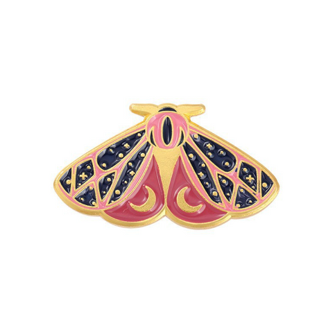 Dark Pink Luna Moth Pin