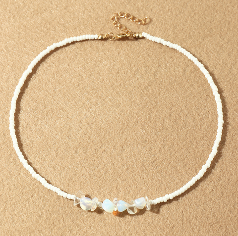 Fairy Crystal Rice Bead Necklace