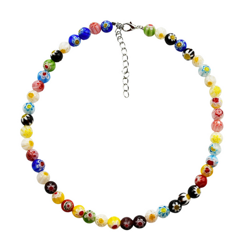 Seven Color Daisy Petals Pearl Choker