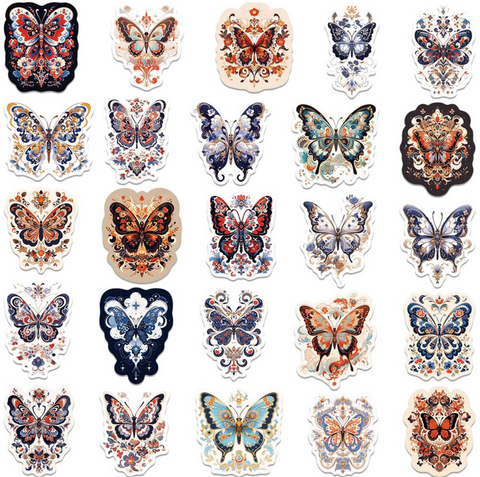Baroque Butterfly 50pc Vinyl Sticker Pack