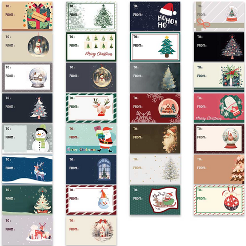 Christmas Sticker Tags 50pc Pack