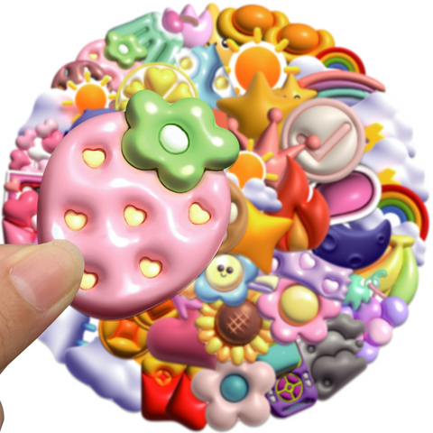 Bubble Stickers PVC Sticker Pack 50pc