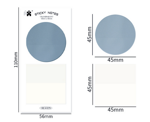 Square Circle Transparent Sticky Note