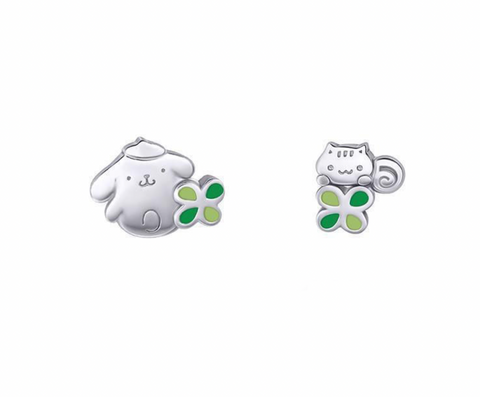 Pompompurin Green Clover Earring