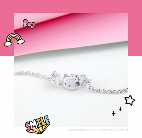 Winking Crystal KT Silver Bracelet