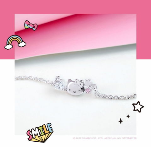 Winking Crystal KT Silver Bracelet
