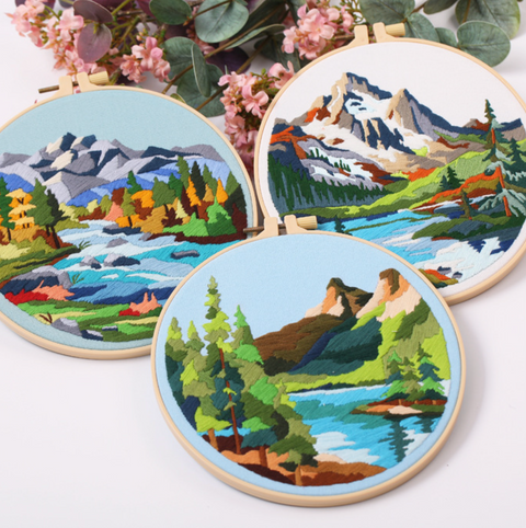Nature Scenery Embroidery DIY 20cm