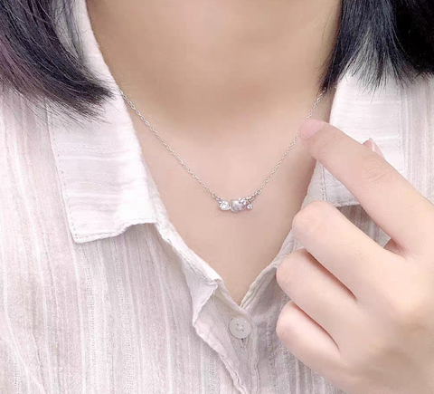 KT Pink Star Silver Necklace