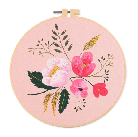 Blooming Flowers Embroidery DIY 20cm