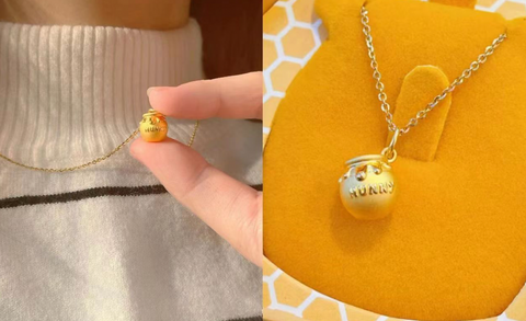 Pooh Hunny Pot Gold Necklace