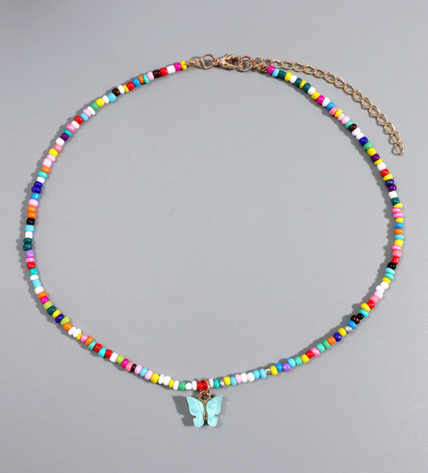 Butterfly Pearl Beaded Necklace