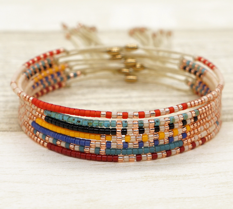 Colorful Rectangle Beads String Bracelet