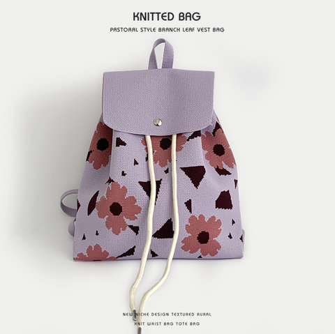 Knit Drawstring Backpack Small